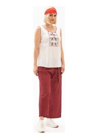 Resim Eliş Şile Bezi Unisex Şile Bezi Balıkçı Pantolon Taşlı Bordo Tslbrd Bordo 