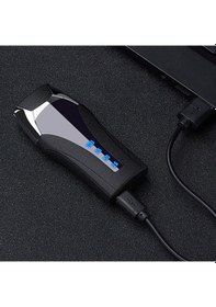 Resim Dokunatik Led Göstergeli Usb Şarjlı Tesla Çakmak Siyah 