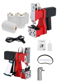Resim Elektrikli Portatif Hafif Çuval Ağzı Dikiş Makinası Seti Kağıt Tohum Kumaş Kömür Çuvalı Paketleme 1pc 
