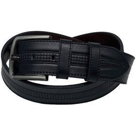 Resim Süzer Deri 4.5 Cm. Spor Suni Deri Desenli Ve Dikişli Model Erkek Kemer Siyah Siyah 