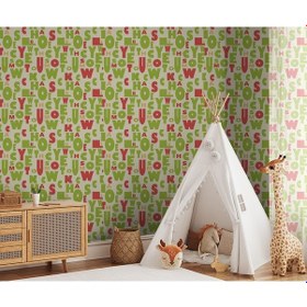 Resim Yeşil Kırmızı Harfler 16 M2 Duvar Kağıdı 81362 Çok Renkli 