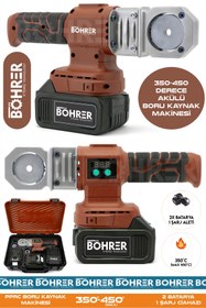 Resim BÖHRER ALMAN PRO PPRC MAX 450 DERECE KIRMIZI KOMPLE UÇ APARATLARI DAHİL PLASTİK BORU KAYNAK MAKİNESİ 