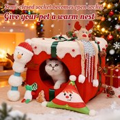 Resim Dört Mevsim Kedi Mağarası Yatağı - Çıkarılabilir Hafızalı Köpük Pedli, Nefes Alabilen Çift Katmanlı Tasarım, Yaz için Kendinden Soğutmalı ve Sıcak Kışlık Saklanma Yeri (çıkarılabilir ve yıkanabilir), en iyi Noel hediyesi, Evcil Hayvan Saklanma Yeri, Rahat Evcil Hayvan Yatağı, Art Deco Tarzı, Çıkarılabilir Kılıf 