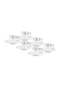 Resim Jumbo Sorin-200 12 Parça 6 Kişilik Kahve Fincan Takımı Platin Platin 