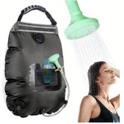 Resim Elmpaly Black 19.99 Litre Solar Çalışan Sızdırmaz Kamp Duşu Termometre Hortum Başlık Bej 