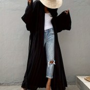 Resim SUSIEYIIN Büyük Beden Boho Kimono Geniş Kenar Şapka ile - Uzun Kollu, Düz Renk, Hafif Kumaş, Plaj ve Rahat Giyim için Mükemmel, Plaj Kapak|Boho Tarzı Kimono|Hafif Kimono 