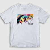 Resim Presmono Unisex Çocuk Beyaz Retro The Beatles T-Shirt 