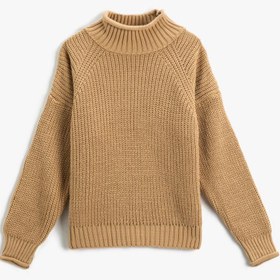 Resim Kız Çocuk Basic Yarım Balıkçı Yaka Örgü Kazak 