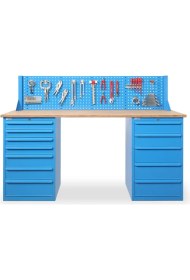 Resim Star Çelik Atölye Çalışma Tezgahı-12 Çekmeceli-Kapaklı Dolaplı-2130 mm H:1000 mm 