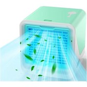 Resim Taşınabilir Klima Fanı 3-ın-1 Nemlendirilmiş Sis Püskürtme Fanı 7 Renk Işık Hava Soğutucu Kişisel Klima Masa Fanı 1ıc21o Renkli 