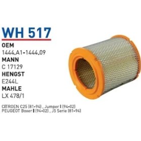 Resim Wunder Wh517 Oem 1444.A1-1444.09 Fiat ducato Otomobil hava filtre air filter 