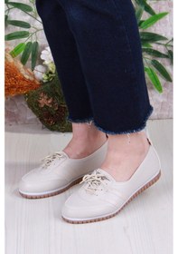 Resim Fort 2034 Günlük Rahat Kaymaz Taban Kadın Babet Ayakkabı Bej 