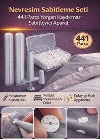 Resim Hane Dostu Nevresim Sabitleme Seti 441 Parça Yorgan Kaydırmaz Sabitleyici Aparat 