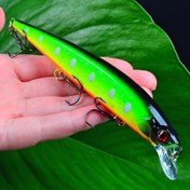 Resim 1 adet 3D Bionic Minnow Yem, 3 Balıkçılık Kanca ve 3D Göz ile Uzun Döküm Sert Yem, Balıkçılık Takımı 