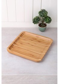 Resim Bambu Servis Tepsi 20 20cm Bambu Sunumluk Kare 