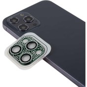 Resim Apple iPhone 11 Pro Max Kamera Lens Koruma Parlak Taşlı Şık Tasarım 