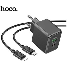Resim Hoco Cs14a Ocean Pd20w+qc3.0 Girişli Hızlı Şarj Başlığı Ve Type-c To Apple Uyumlu iPhone Lightning Kablo- 5775 