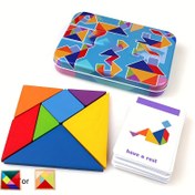 Resim Seyahat Tangram Bulmaca - Blok Kitap Yolculuk Oyunu, Gençler ve Yetişkinler İçin Çözümlü Şekil Oyunu - IQ Eğitici Oyuncak Hediye Akıllıca 
