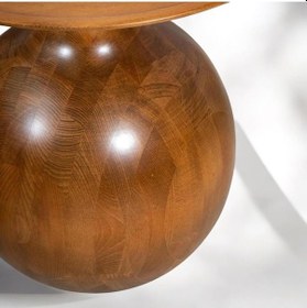 Resim Wood Tekli Mantar Ahşap Orta Sehpa Tik Ağacı Renk Fiskos Çiçeklik Decorative Tik Ağacı 