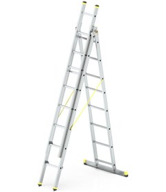 Resim - Skybest 3x8 Basamaklı Üç Parçalı Çok Amaçlı Alüminyum Merdiven 