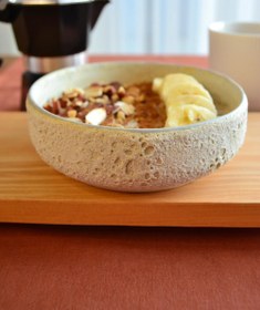 Resim Dokulu El Yapımı Seramik Salata Kasesi 