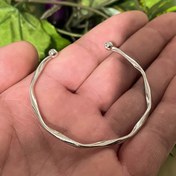 Resim 1 adet Gümüş Metal Bilezik 