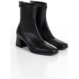 Resim Seribo Arkadan Fermuarlı Streç Kadın Bot Siyah 