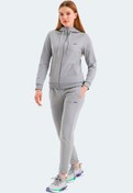 Resim Slazenger RID IN Kadın Fermuarlı Kapüşonlu Cepli Gri Eşofman Takımı 
