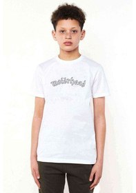 Resim Motorhead Baskılı Unisex Çocuk Beyaz Tshirt 