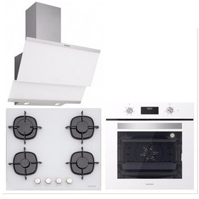 Resim Silverline BO6502W02 - CS5436W01 - 3420 Classy 60 CM Beyaz Cam Ankastre Set 