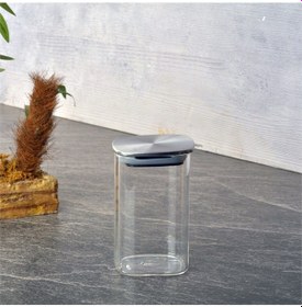 Resim Thn Cam Kavanoz - Cam Erzak Saklama Kavanoz 6 Lı Borosilikat Cam 3 Boy Gri 