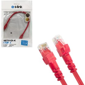 Resim CAT6 PATCH NETWORK ETHERNET KABLO UTP KIRMIZI 30CM S-LİNK SL-CAT6030RE 