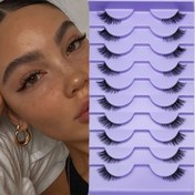 Resim 10 Çift Yumuşak Doğal Kedi-Gözü Yarım Kirpikler - 0.05mm Ultra-İnce Kabarık Tilki Stili Kirpiklerle 6-9mm & 10-12mm Uzunluklarda, Günlük Kullanım ve Özel Günler İçin Yeniden Kullanılabilir Başlangıç Dostu Sahte Kirpikler, Cateye Etkisi Kirpikler, Crossstyle Kirpik Tasarımı 