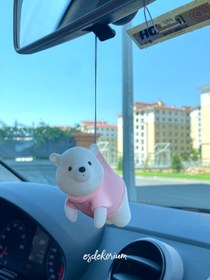 Resim esdekorium Pembe Sevimli Ayıcık Dikiz Aynası Süsü - Araç Aksesuar - Oto Aksesuar 