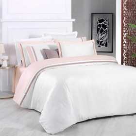 Resim Sarev Graz Saten Çift Kişilik 200x220 Pembe Nevresim Takımı 
