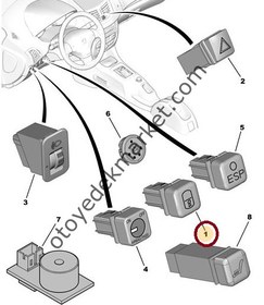 Resim PEUGEOT 206+ MERKEZİ KİLİT DÜĞMESİ 