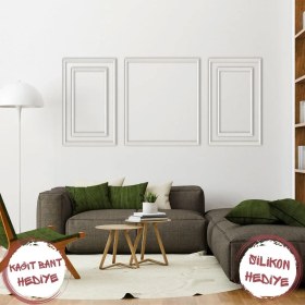 Resim Mismuka Poliüretan Boyanabilir Dekoratif Duvar Çıtası, Montaja Hazır Kesilmiş 2,5 cm Çerçeve 5'li Paket 