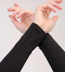 Resim manolyaşal islamic hijab Likralı Kaymayan Kurtarıcı 1 Çift Tesettür Kolluk Siyah 