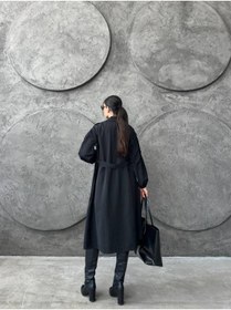 Resim mass fashion Kadın Kuşaklı Cep Detaylı Trençkot 