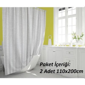 Resim Tropik Home-mermerdesen Beyaz-çift Kanatlı Banyo Perdesi 110x200 