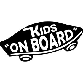 Resim Genel Markalar Kids On Board Kaykay Sticker Oto Motor Laptop Duvar Folyo Sticker 15x7 Cm 