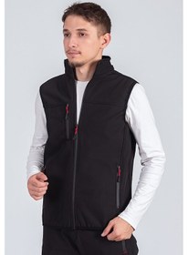 Resim Vatan Tekstil Softshell Dik Yaka Erkek Yelek Siyah 