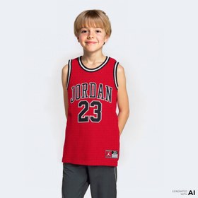 Resim Jordan Jumpman 23 Çocuk Kırmızı Basketbol Forması 