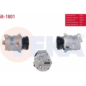 Resim Klıma Kompresoru 4pk 119MM Fıat Brava 1.6 16V 1995-2002/ Bravo 1.6 16V 1995-2004/ Marea 1.6i 16V 1996-2007 