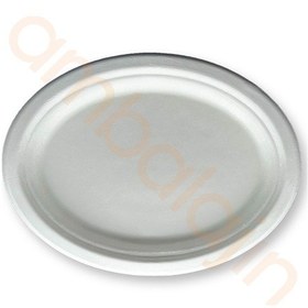 Resim 1000 Adet Nature Ekolojik Karton Kağıt Tek Kullanımlık Oval Tabak - 20x26 Cm 