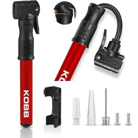 Resim Misda Store KB2203 87 Psı Bisiklet Lastik Şişirme Taşınabilir Mini El Pompası ve Bisiklet Montaj Aparatı, Kırmızı/siyah 