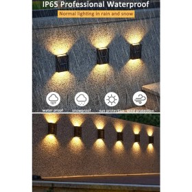 Resim Tedost Tekli Yeni Model Solar Çift Taraflı Duvar Lambası Güneş Enerjili Aydınlatma Dekorasyon Aplik Işık 