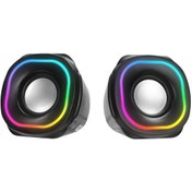 Resim Mikado MD-180 2.0 3W*2 Siyah RGB Aydınlatmalı USB + 3.5mm USB 5V Speaker Hoparlör 