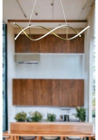 Resim Lumora Eskitme Renk Modern Tasarım Cafe - Mutfak - Salon Beyaz Led Sarkıt Avize Eskitme 