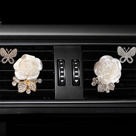 Resim 2 adet Zarif Çiçekli Araba Hava Tazeleyici - Güvenli Klipsli Kurulum, Kokuya İhtiyaç Yok, Araba İç Dekorasyonu, Düğün, Doğum Günü, Yıldönümü Hediyeleri İçin - Dekoratif Otik Vent Dekorasyonları (2 adet), Düğün Aksesuarları, Şık Aksesuar, Premium Kaplama, Kokulu Difüzör, Hediye Alıcıları, Pilsiz 